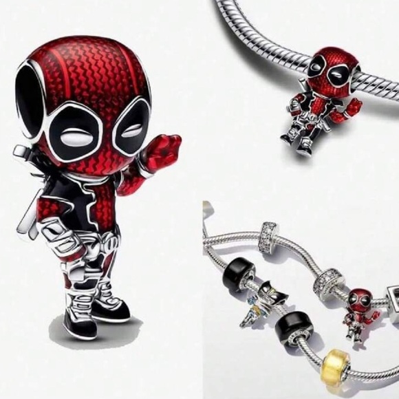 Women’s 925 Sterling Silver DEADPOOL Inspired Red and Black Charm - NWT - Picture 3 of 3